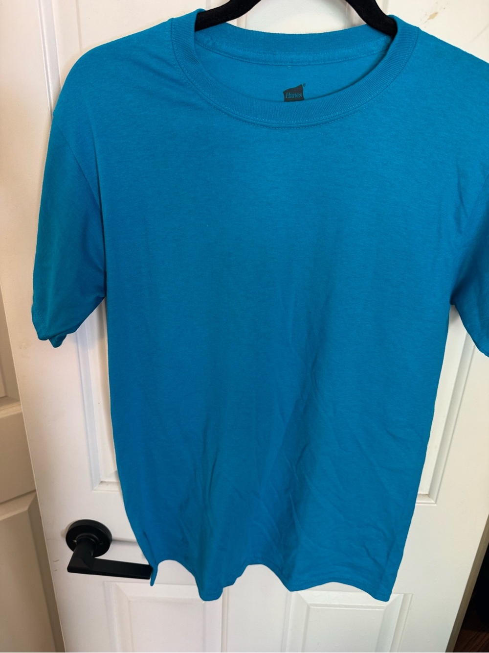 Hanes Short-Sleeve Crew Tee in Bright Turquoise